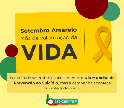 Setembro Amarelo: Mês de Prevenção ao suicídio!