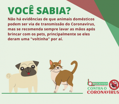 Você sabia? Animais e o Novo Coronavírus